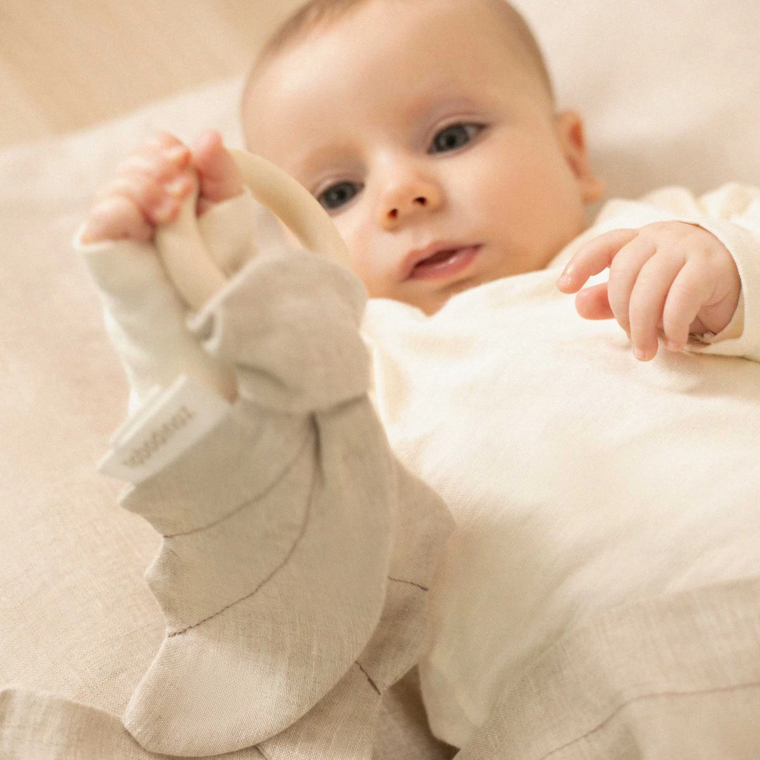 Lin Francais Wings Teether Ring - Greige(Nobodinoz Lin Francais Wings Teether Ring Greige) - Image 3