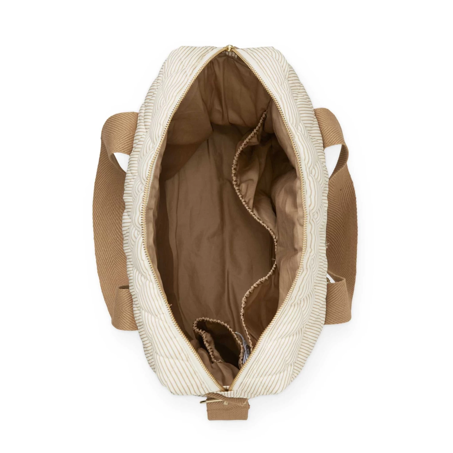 Large Quilted Baby Changing Bag - Classic Camel Stripes(Cam Cam Large Quilted Baby Changing Bag Classic Camel Stripes) - Image 2