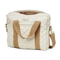 Quilted Baby Changing Bag - Classic Camel Stripes(Cam Cam Copenhagen Quilted Baby Changing Bag Classic Camel Stripes)