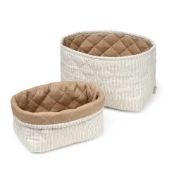 Quilted Storage Basket - Set Of 2 - Classic Camel Stripes(Cam Cam Copenhagen Quilted Storage Basket Set Of 2 Camel Stripes)
