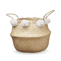 Pom Pom Belly Basket - White(Cam Cam Copenhagen Pom Pom Belly Basket White)