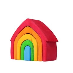 Wooden Colourful Stacking House(Grimms Colourful Stacking House)