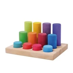 Stacking Game Small Rainbow Rollers(Grimms Stacking Game Small Rainbow Rollers)