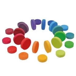 Wooden Rainbow Coins - 24(Grimms Wooden Rainbow Coins)