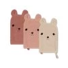 Washcloths - 3 Pack - Bear Rose(Konges Slojd Washcloths 3 Pack Bear Rose)