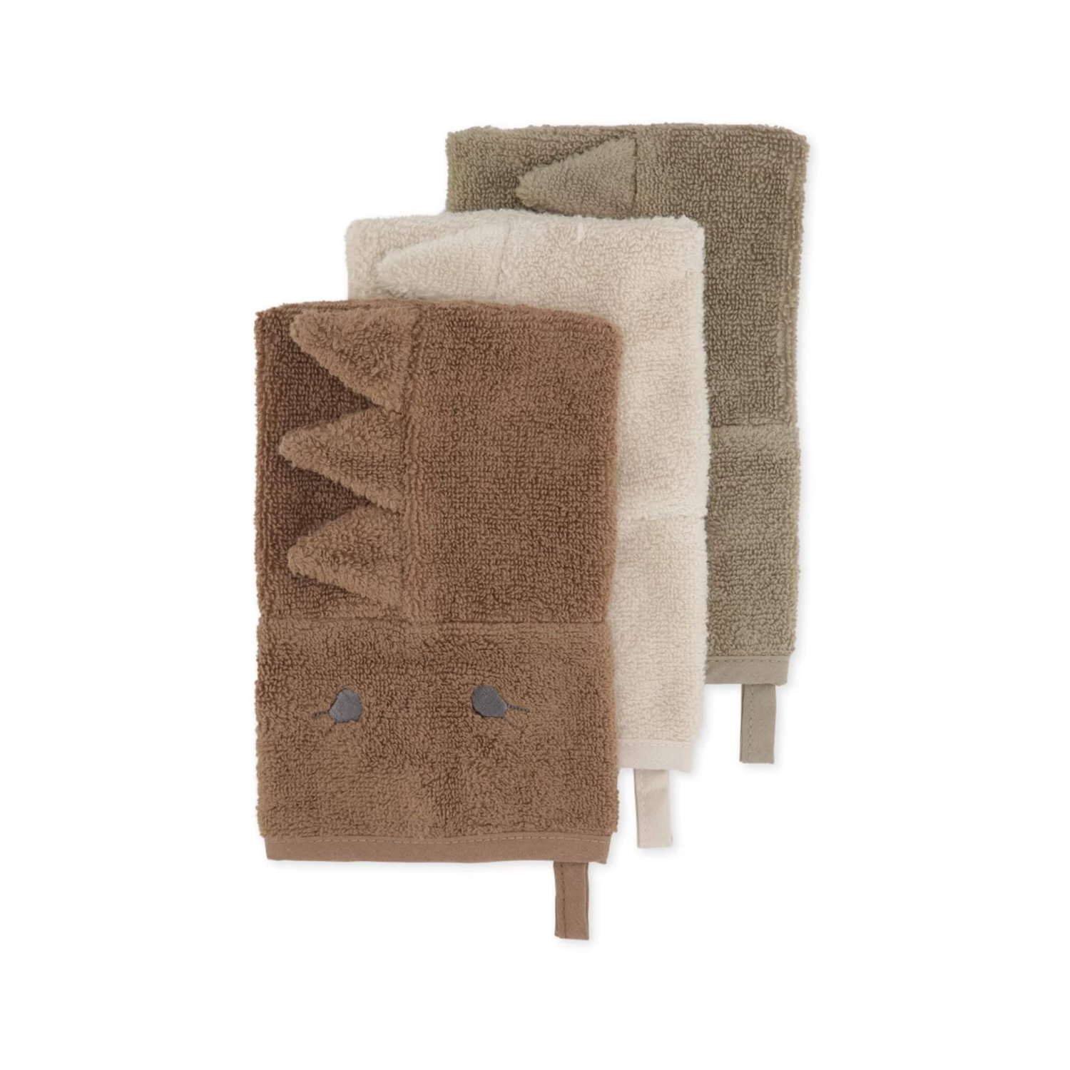 Washcloths - 3 Pack - Dino(Konges Slojd Washcloths 3 Pack Dino)
