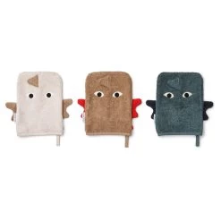 Sylvester Washcloths - 3 Pack - Dragon Multi Mix(Liewood Sylvester Washcloths 3 Pack Dragon Multi Mix)