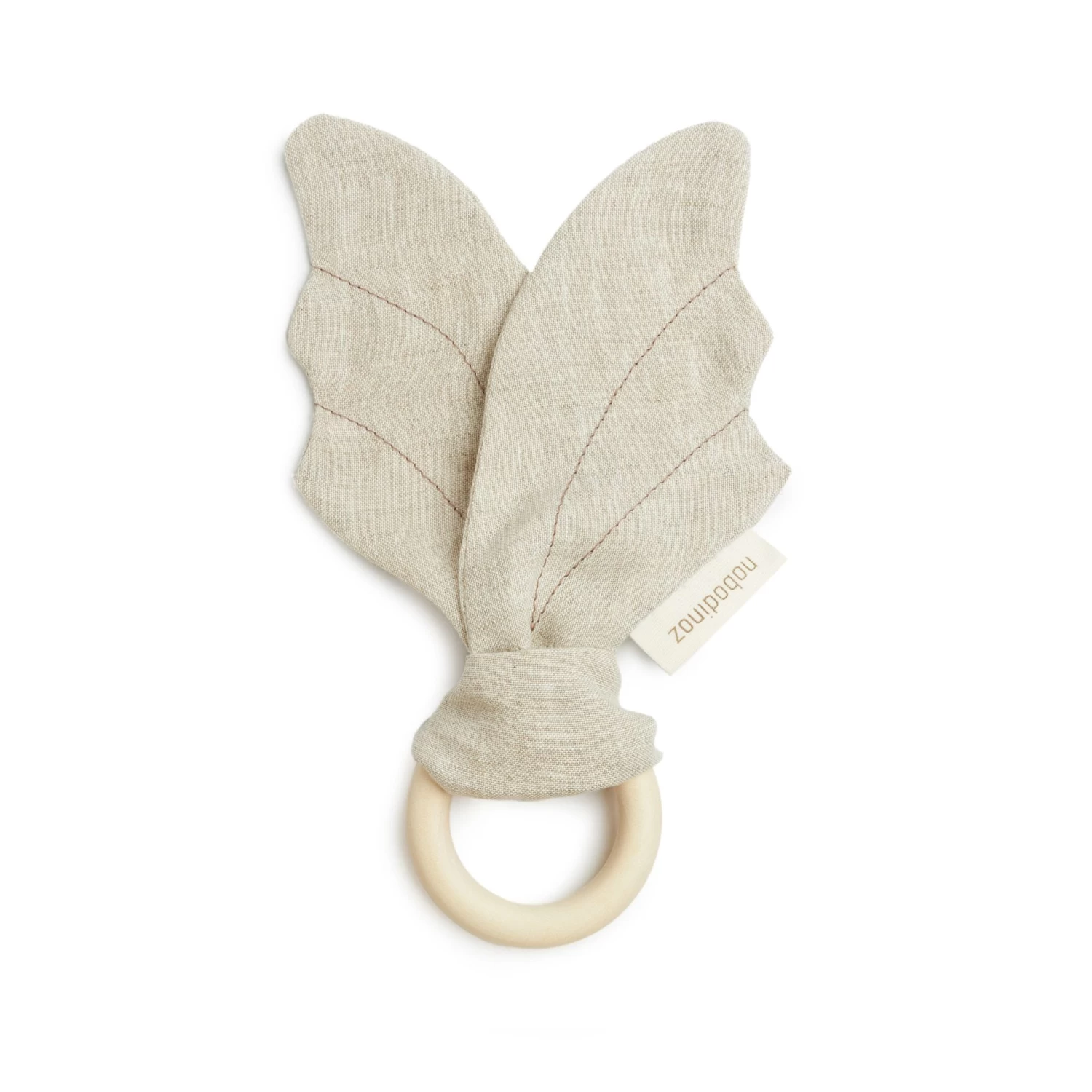 Lin Francais Wings Teether Ring - Greige(Nobodinoz Lin Francais Wings Teether Ring Greige)