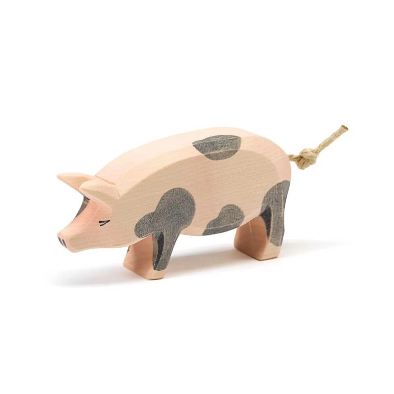 Wooden Spotted Pig - Head High(Ostheimer Wooden Toy Spotted Pig Head High)