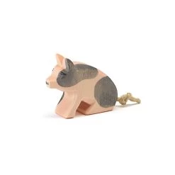 Wooden Spotted Piglet - Sitting(Ostheimer Wooden Toy Spotted Piglet Sitting)