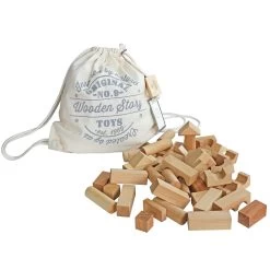 Natural Wooden Building Blocks - 60 Pieces(Wooden Story Natural Wooden Building Blocks 60 Pieces)