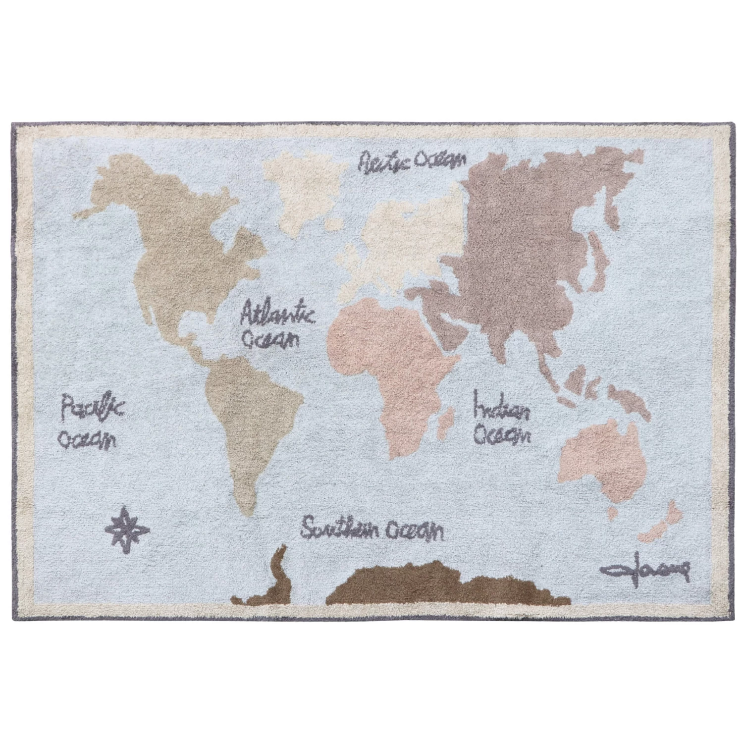 Washable Rug Vintage Map(Lorena Canals Washable Vintage Map Rug)